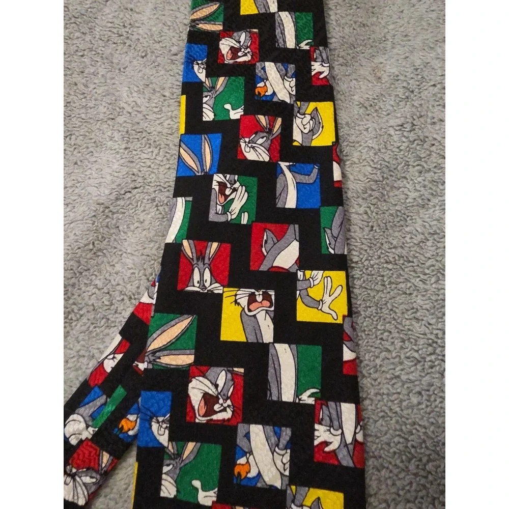 Looney Tunes 100% Silk Neck Tie Buggs Bunny‎ 90s Vintage
